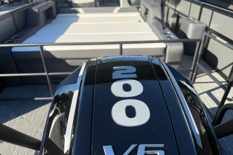 Slide: The Image of Viaggio Lago Z-S 2026 boat with Mercury 200 V6 engine, spacious seating area. - 14