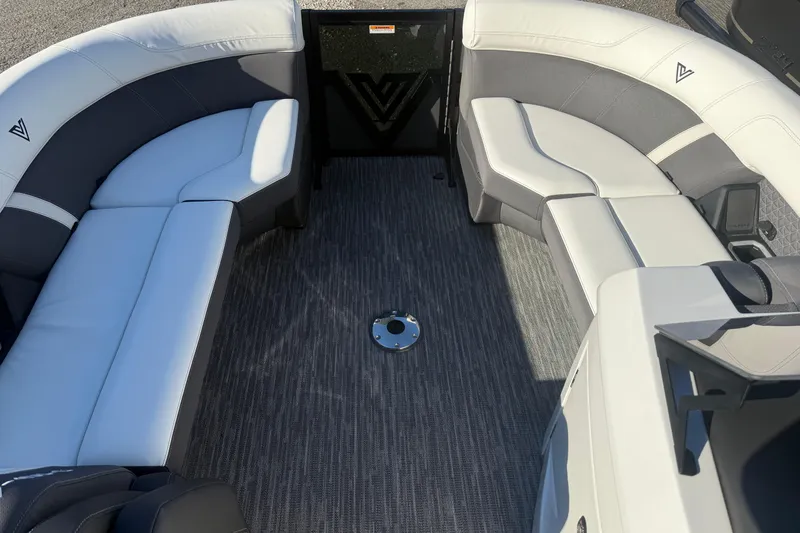 Slide: The Image of 2026 Viaggio Lago Z-S boat interior with sleek seating and modern design. - 9