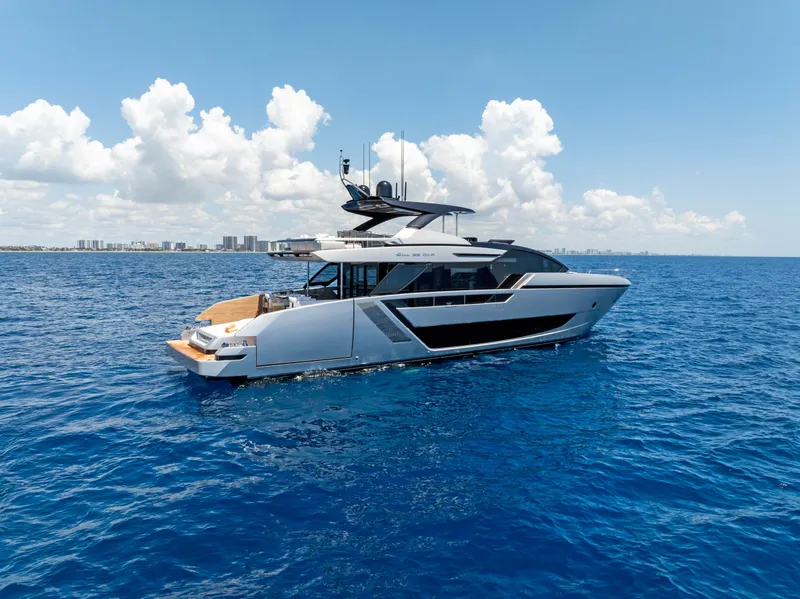 Slide: The Image of Luxury yacht Riva 82' Diva 2027 on open sea. - 10