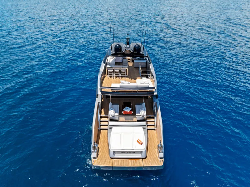 Slide: The Image of Luxury yacht Riva 82' Diva 2027 on open sea. - 20