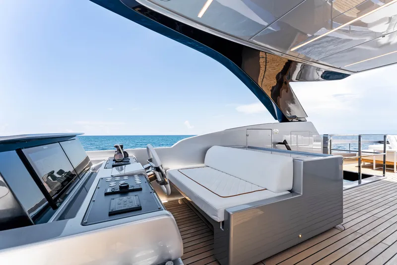 Slide: The Image of Luxury yacht Riva 82' Diva 2027 with modern deck design. - 28
