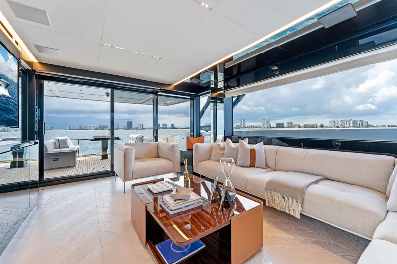 Slide: The Image of Luxurious interior of Riva 82' Diva yacht, year 2027. - 47