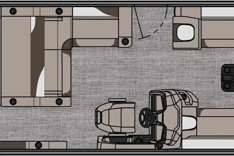 Slide: The Image of 2024 Avalon LSZ 2585 VRL boat layout, featuring seating and helm design. - 1