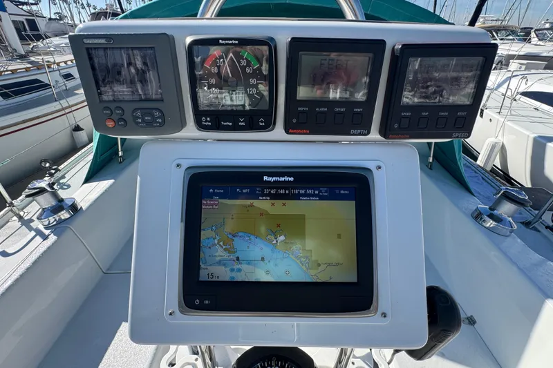 Slide: The Image of Cockpit navigation instruments on a 1997 Catalina 36 MkII sailboat. - 15