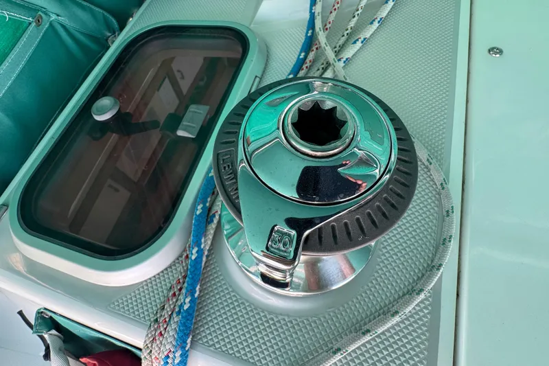 Slide: The Image of Winch and ropes on a 1997 Catalina 36 MkII sailboat deck. - 18