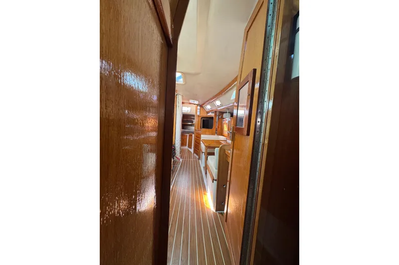 Slide: The Image of Interior view of 1997 Catalina 36 MkII sailboat with polished wood finish. - 50