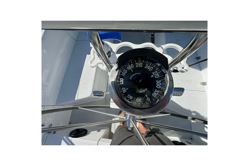 Slide: The Image of Compass on 1997 Catalina 36 MkII sailboat cockpit, showing navigation details. - 8