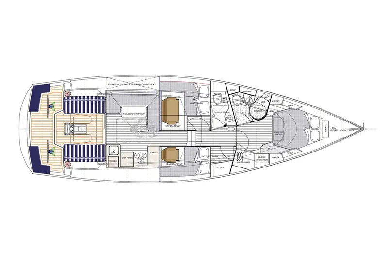 Slide: The Image of Manufacturer Provided Image: Floor plan of a 2026 Tartan 455 yacht, showcasing interior layout and design. - 14