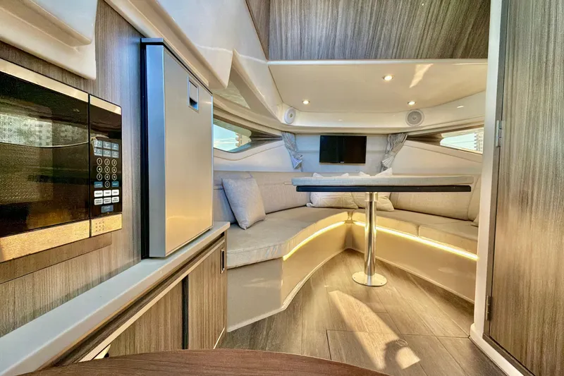 Slide: The Image of Luxurious interior of 2022 Sea Ray Sundancer 320 yacht with modern amenities. - 7
