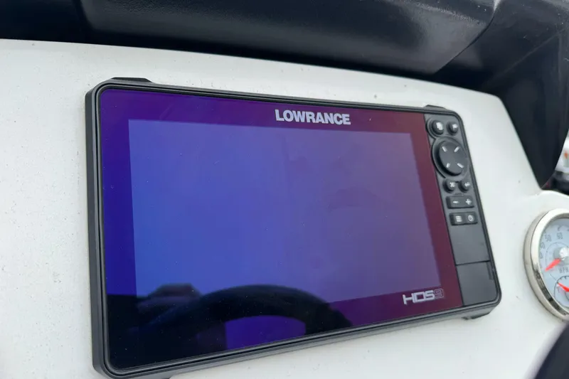 Slide: The Image of Lowrance HDS-9 fishfinder on 2022 Nitro Z20 Pro boat dashboard. - 21