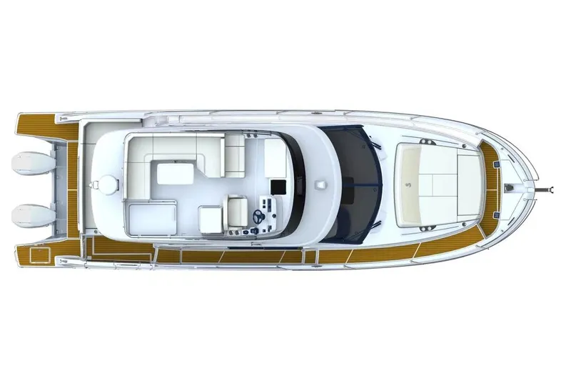 Slide: The Image of Manufacturer Provided Image: Top view of 2025 Beneteau Antares 12 Fly yacht, showcasing deck layout. - 11