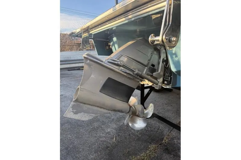Slide: The Image of 2023 Cobalt R6 Surf boat propeller and stern drive detail. - 26