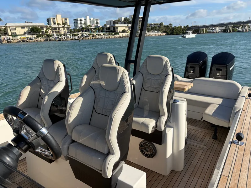 Slide: The Image of Interior of 2023 Technohull 47 Omega with luxurious seating. - 4