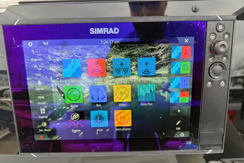 Slide: The Image of Simrad navigation display on 2023 Tidewater 25 TPC Raptor boat. - 17