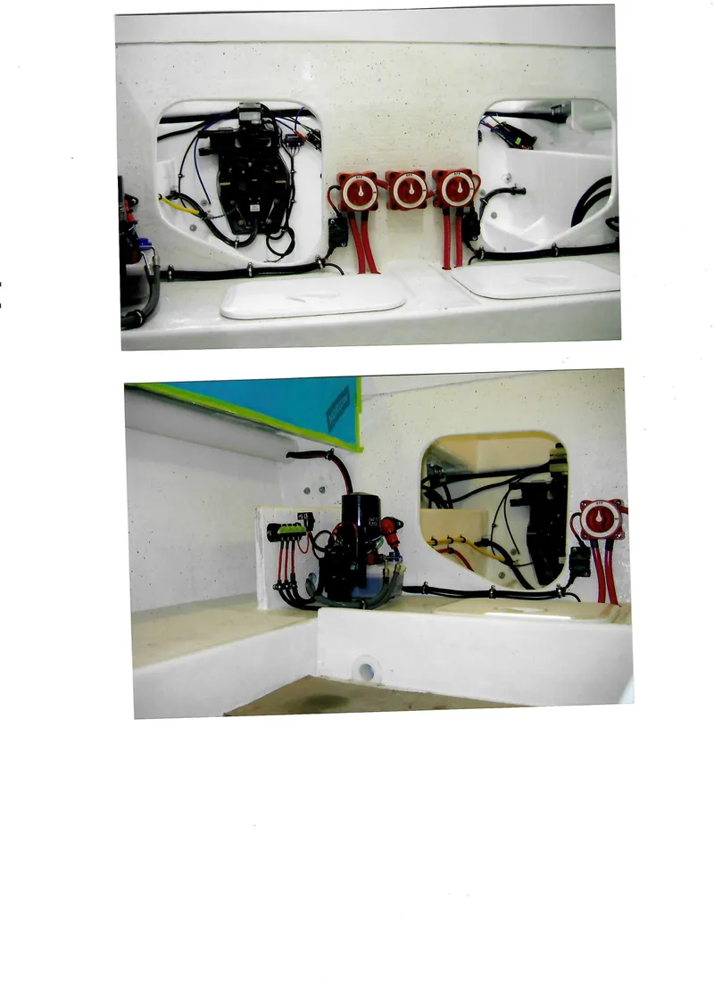 Slide: The Image of 1971 Magnum Sport boat interior wiring and components. - 29