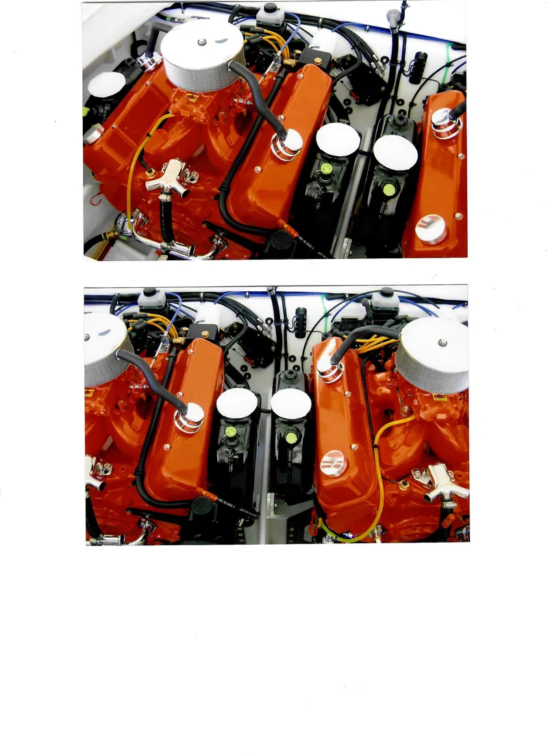 Slide: The Image of 1971 Magnum Sport engine with vibrant orange components and detailed mechanical parts. - 37