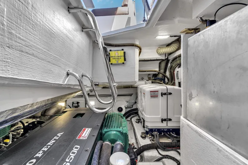 Slide: The Image of Engine room of 2023 Galeon 425 HTS yacht with Volvo Penta engine and equipment. - 41