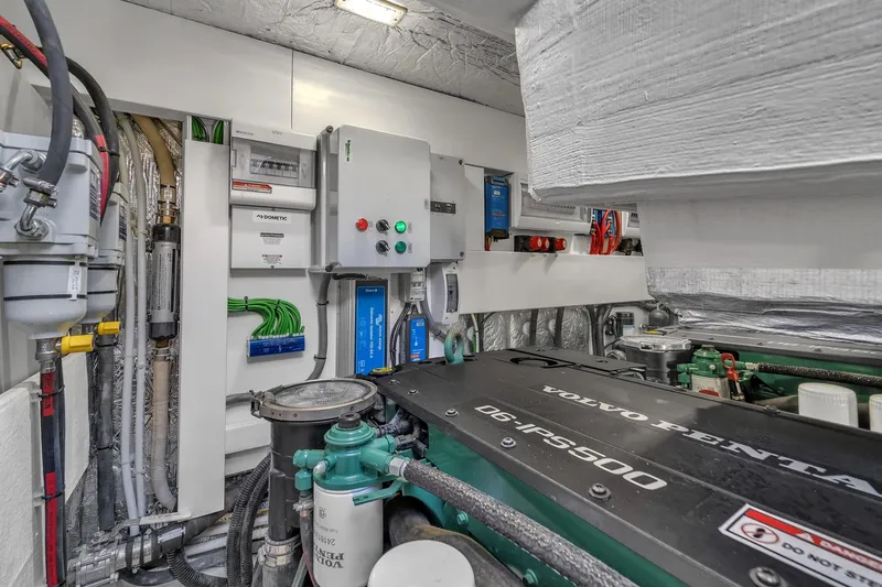 Slide: The Image of Engine room of 2023 Galeon 425 HTS yacht with Volvo Penta D6-IPS500 engine. - 43