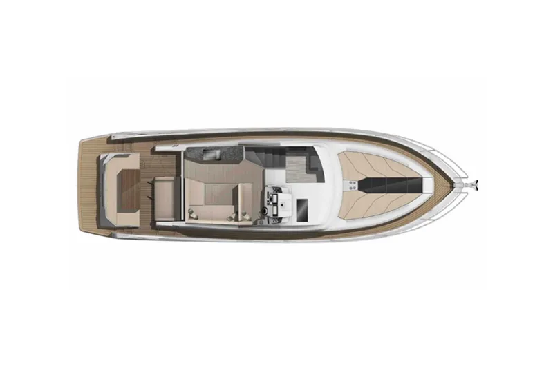 Slide: The Image of Top view of 2023 Galeon 425 HTS luxury yacht layout. - 44