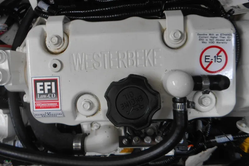 Slide: The Image of Engine compartment of 2020 Cobalt A36BR with Westerbeke EFI Low-CO generator. - 26