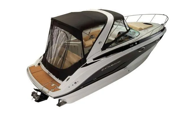 Slide: The Image of 2026 Crownline 270 CR boat with sleek design and covered cockpit. - 12