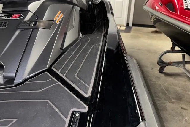 Slide: The Image of 2020 Yamaha WaveRunner FX Cruiser SVHO in a garage, showcasing sleek design and details. - 13