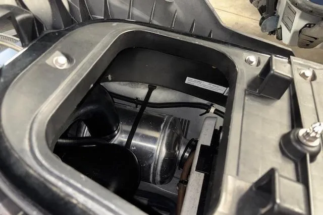 Slide: The Image of Engine compartment of a 2020 Yamaha WaveRunner FX Cruiser SVHO, showcasing internal components. - 20