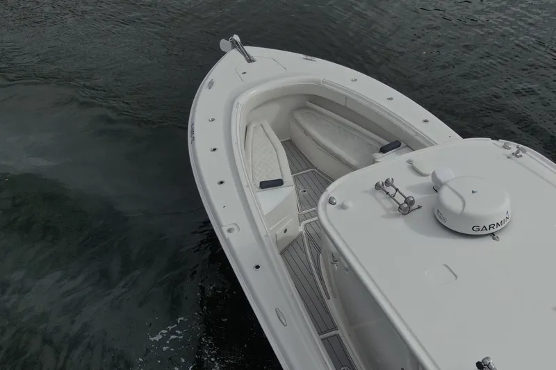 Slide: The Image of 2018 HCB 39 Speciale boat with Garmin equipment on calm water. - 37