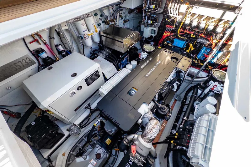 Slide: The Image of Engine room of 2025 Targa 46 boat with Volvo Penta engine and electrical systems. - 36