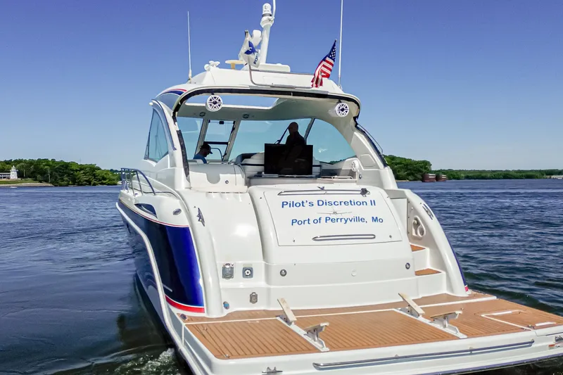 Slide: The Image of 2008 Formula 45 Yacht on water, rear view, "Pilot's Discretion II" from Perryville, Missouri. - 20