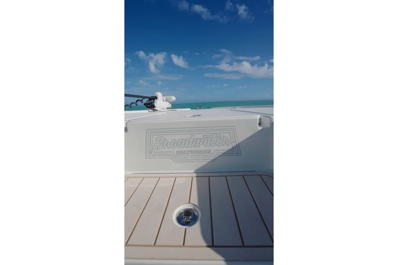 Slide: The Image of Broadwater Boatworks 25 Bay Cat 2026 on the water. - 19