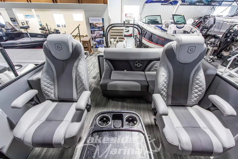 Slide: The Image of Interior of 2026 Godfrey Monaco 235 QSB boat with luxurious seating and modern design. - 39