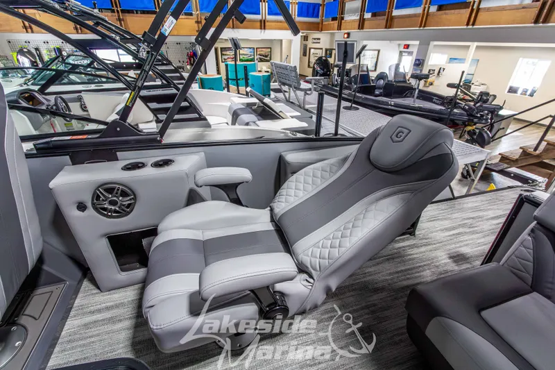Slide: The Image of Luxurious interior of 2026 Godfrey Monaco 235 QSB boat with plush seating. - 40