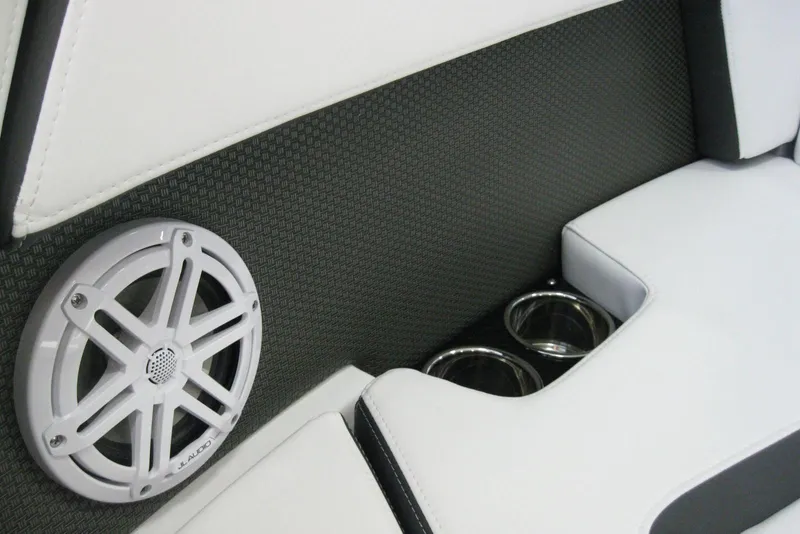 Slide: The Image of Interior of 2025 Monterey 238SS Super Sport boat with sleek seating and modern design. - 14