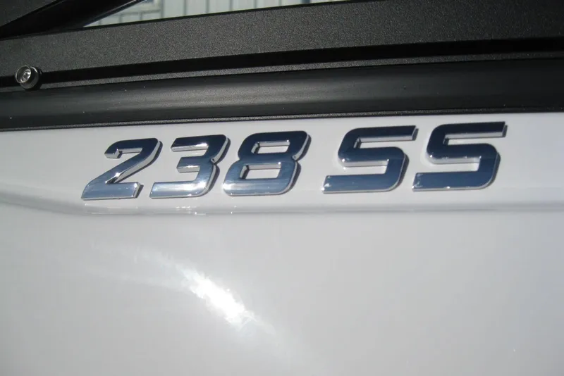 Slide: The Image of 2025 Monterey 238SS Super Sport boat on trailer at Anchor Marine Group. - 2