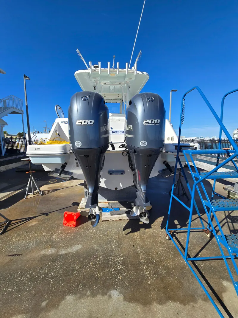 Slide: The Image of 2022 Robalo R272 Center Console with twin Yamaha 200 engines. - 7