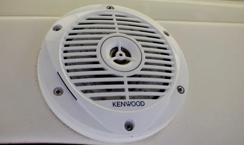 Slide: The Image of Kenwood speaker on 2003 Formula 37 PC boat, white grille design. - 49