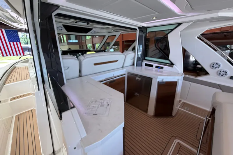 Slide: The Image of 2024 Tiara Yachts 48 LS interior with sleek design and modern amenities. - 34