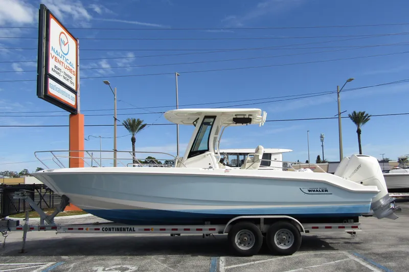 The Image of 2023 Boston Whaler 280 Dauntless boat on trailer at Nautical Ventures dealership. - 0