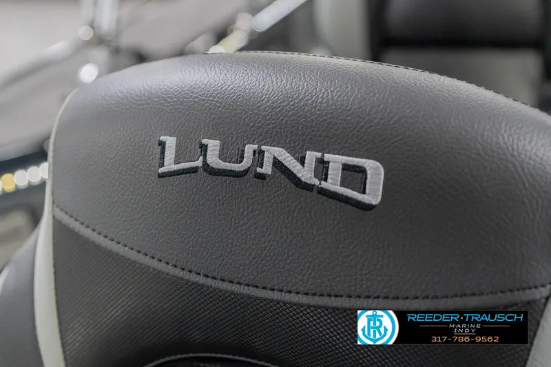 Slide: The Image of Close-up of Lund 1975 Pro-V Sport 2026 boat seat with logo. - 45