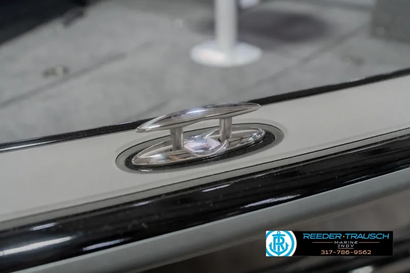 Slide: The Image of Close-up of a 2026 Lund 1975 Pro-V Sport boat cleat, featuring sleek design. - 66