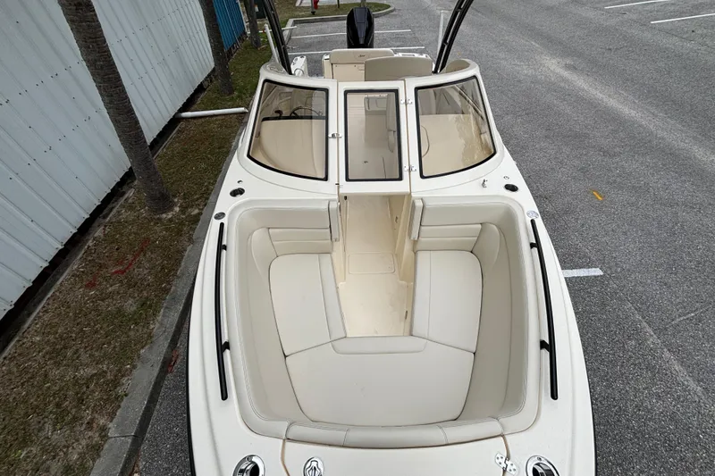 Slide: The Image of 2026 Scout 240 Dorado boat with spacious seating and sleek design. - 39