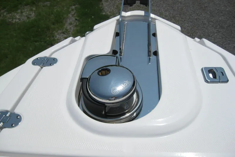 Slide: The Image of 2025 Monterey 278SS Super Sport boat interior with white seating and speakers. - 14