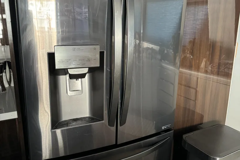Slide: The Image of Stainless steel refrigerator in 1990 Versilcraft Challenger Motor Yacht kitchen. - 22