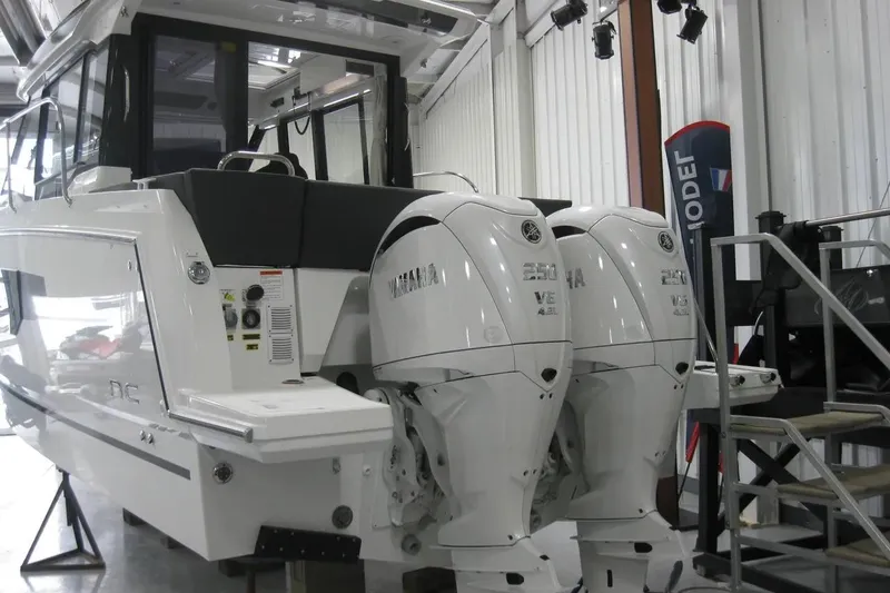 Slide: The Image of 2026 Jeanneau NC 895 Series 2 boat seat, black leather, modern design. - 21