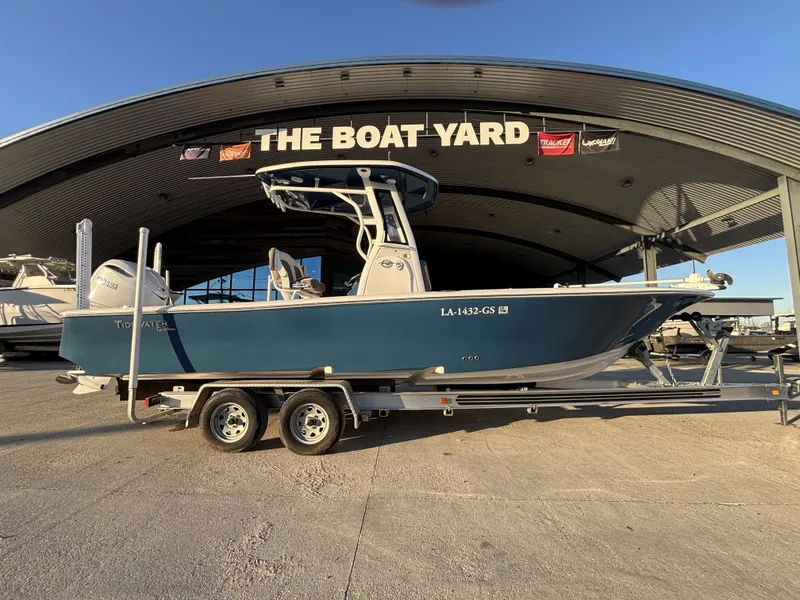 Slide: The Image of 2024 Tidewater Custom 22 Excursion CC boat on trailer at The Boat Yard. - 17