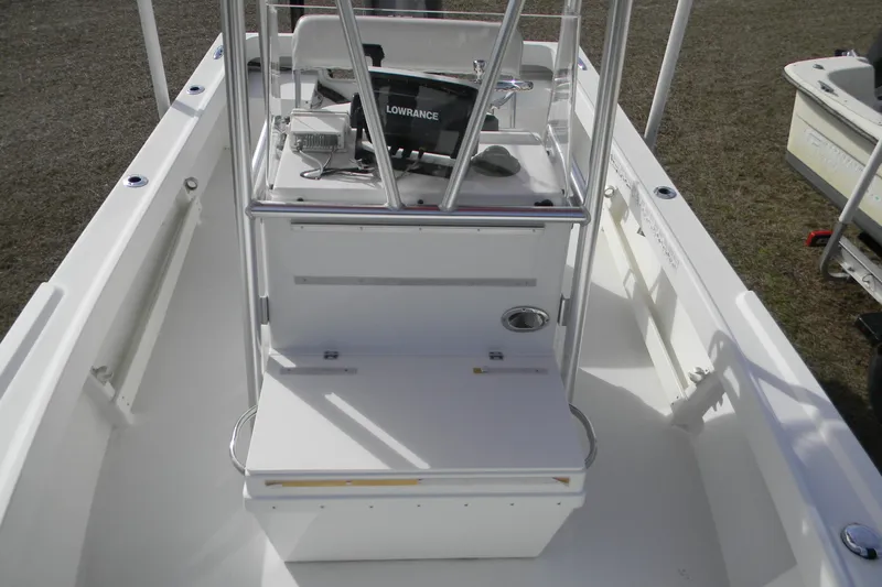 Slide: The Image of 2014 Parker 1801 Center Console boat interior with navigation equipment. - 8