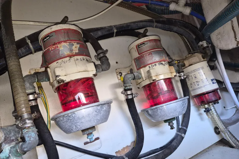 Slide: The Image of Fuel filters in the engine room of a 2013 Azimut 36 yacht. - 20