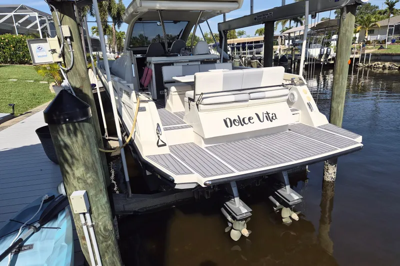 Slide: The Image of Azimut 36 yacht, 2013 model, docked with "Dolce Vita" on the stern. - 26