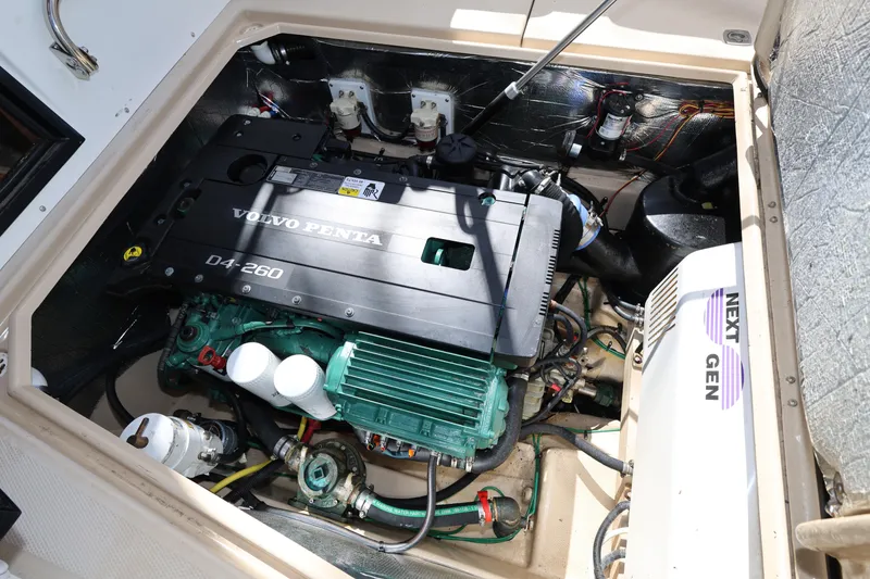 Slide: The Image of Engine compartment of 2015 Ranger Tugs R-29 S with Volvo Penta D4-260 engine. - 29